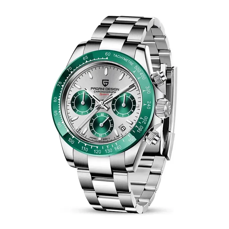 Pagani Design PD-1644 Daytona Green Grey Dial Men's Watch